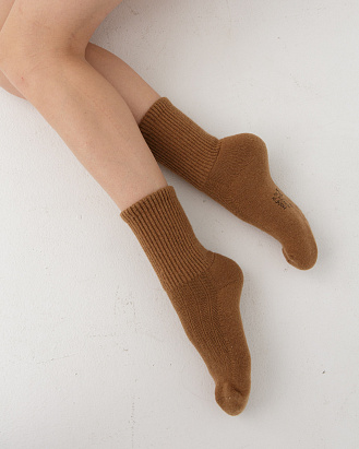 Теплые носки из монгольской шерсти рыжие
